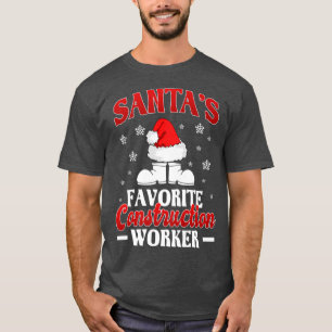 Construction Worker Gifts Funny Christmas Santa La T-Shirt