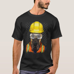 Construction Worker Great Dane Laborer Dog Great D T-Shirt