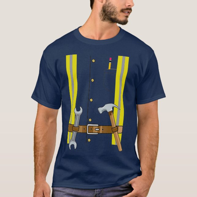 Construction Worker Halloween Costume for Boys T-Shirt (Front)