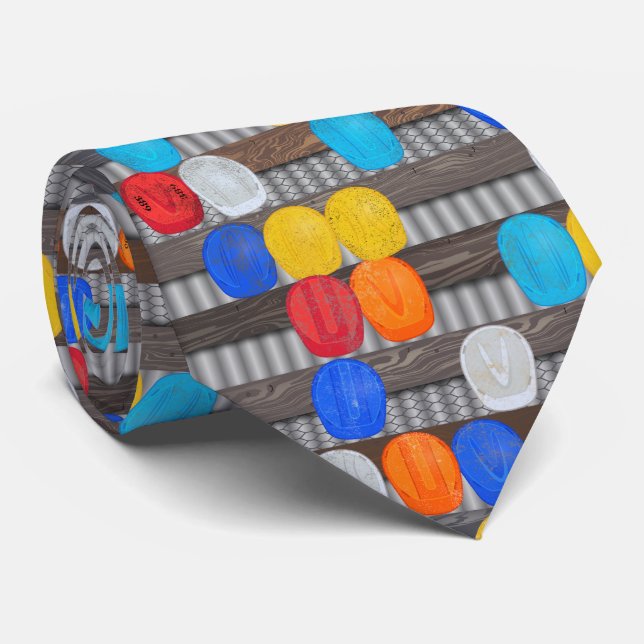 Construction Worker Hard Hats Tie (Rolled)