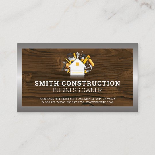 Construction Worker Home Repair Tools Business C Business Card