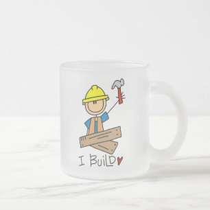 Construction Worker I Build T-shirts and Gifts Frosted Glass Coffee Mug