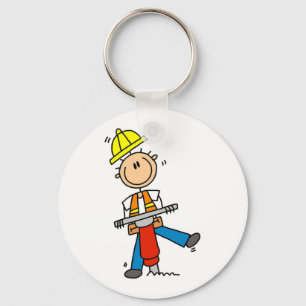 Construction Worker I Build T-shirts and Gifts Key Ring