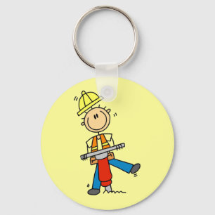 Construction Worker I Build T-shirts and Gifts Key Ring