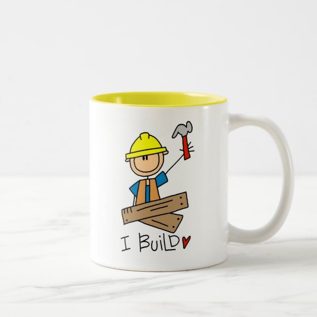 Construction Worker I Build T-shirts and Gifts Two-Tone Coffee Mug (Right)