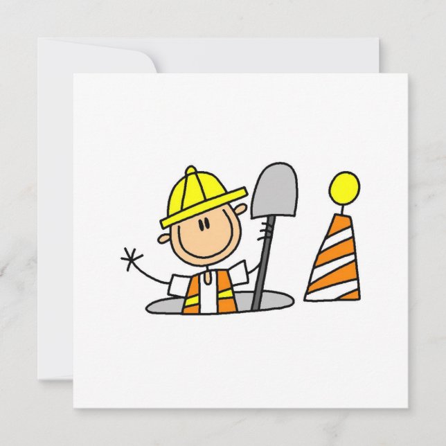 Construction Worker in Manhole T-shirts and Gifts (Front)