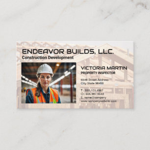 Construction Worker in Warehouse  Business Card