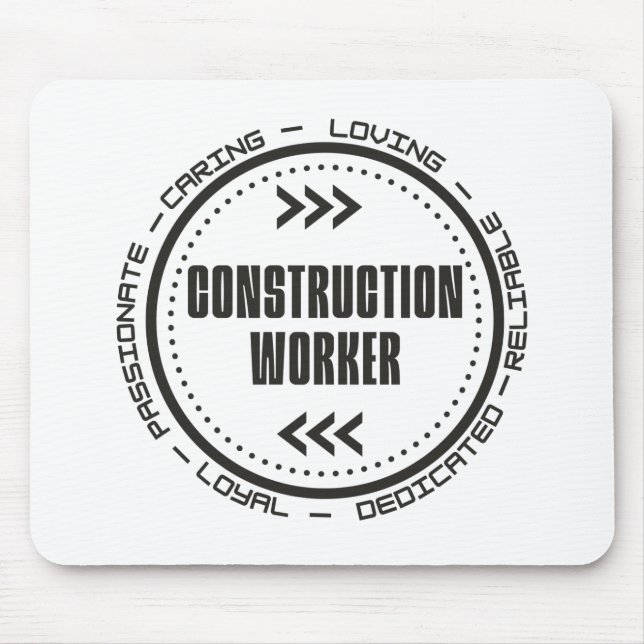 Construction Worker Mouse Mat (Front)