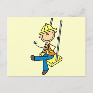 Construction Worker on High Rise Tshirts and Gifts Postcard