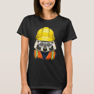 Construction Worker Raccoon Laborer Animal Raccoon T-Shirt