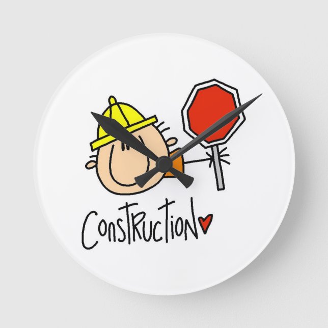 Construction Worker Round Clock (Front)