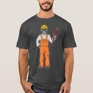 Construction Worker Skull Repairman Fun Handyman S T-Shirt