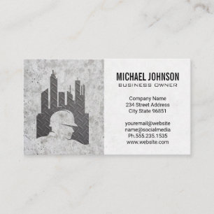 Construction Worker Steel Building Logo Business Card