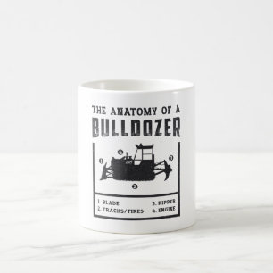 Construction Worker The Anatomy Of A Bulldozer Coffee Mug