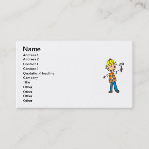 Construction Worker with Hammer Business Card