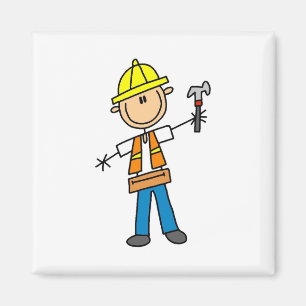 Construction Worker with Hammer Magnet