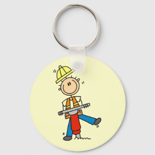 Construction Worker With Jack Hammer Gifts Key Ring