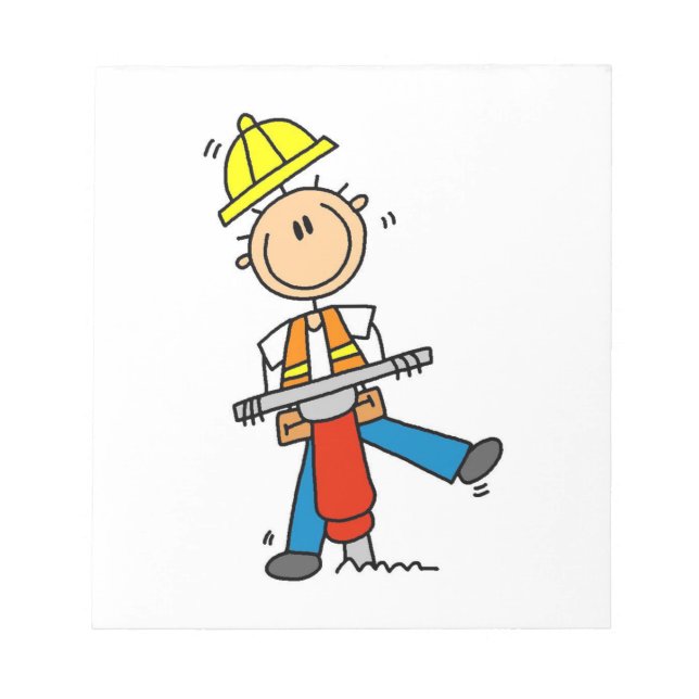 Construction  Worker With Jack Hammer Gifts Notepad (Front)