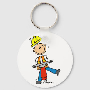 Construction Worker with Jack Hammer Key Ring