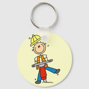 Construction Worker with Jack Hammer Key Ring