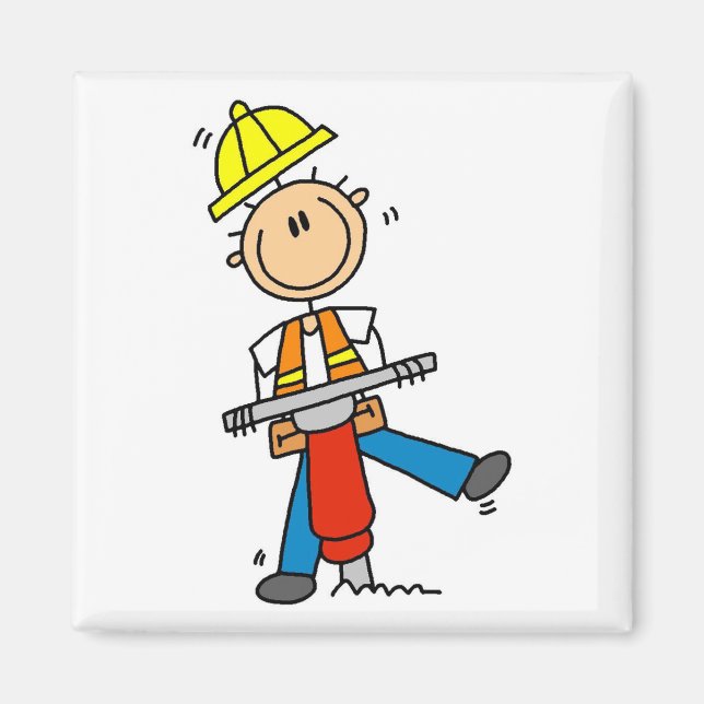 Construction Worker with Jack Hammer Magnet (Front)