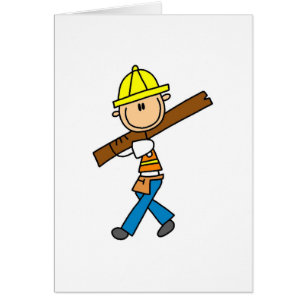 Construction Worker with Lumber