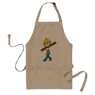 Construction Worker with Lumber Apron