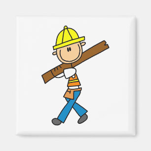 Construction Worker with Lumber Magnet