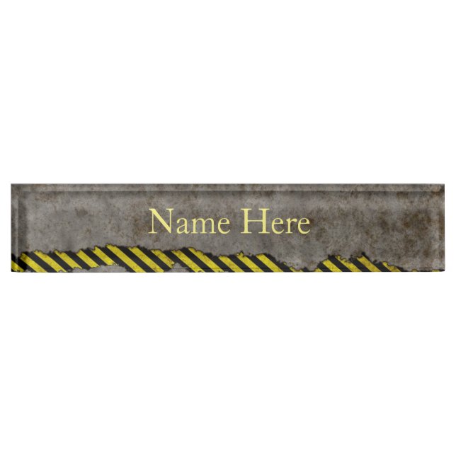 Construction Yellow and Black Nameplate (Front)