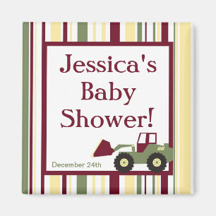 Construction Zone Baby Shower Favour Magnet