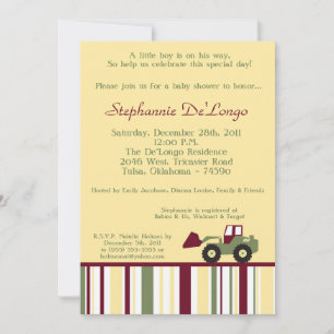 Construction Zone Baby Shower Invitation