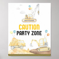 Construction Zone Dump Truck Digger Birthday