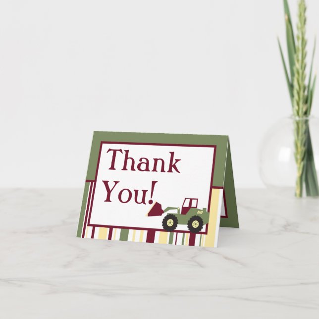 Construction Zone Folded Thank You Card (Front)