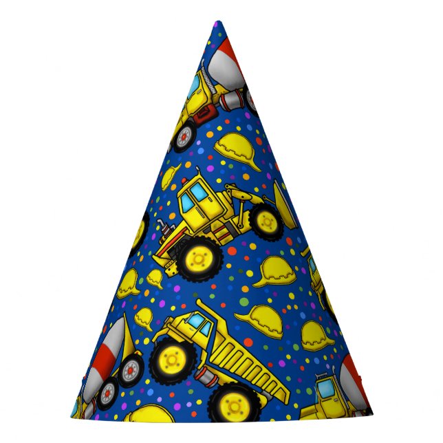 Construction Zone Paper Party Hats (Front)