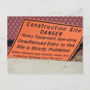 Construction Zone Postcard