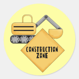 Construction Zone Tshirts and Gifts Classic Round Sticker