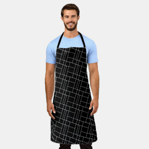 Constructivist Pattern Abstract Geometric Black Apron