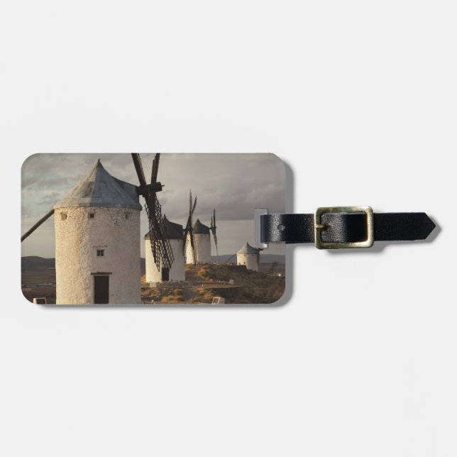 Consuegra, antique La Mancha windmills Luggage Tag (Front Horizontal)