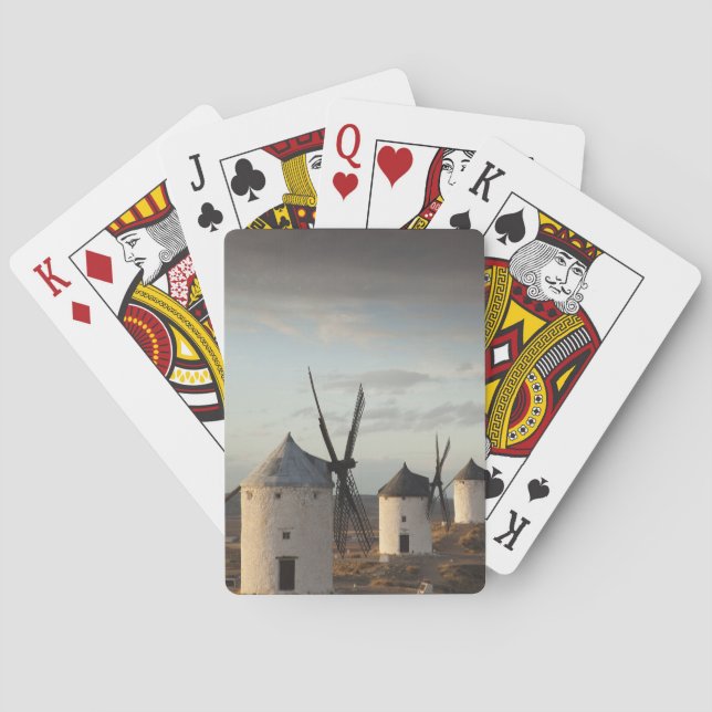 Consuegra, antique La Mancha windmills Playing Cards (Back)
