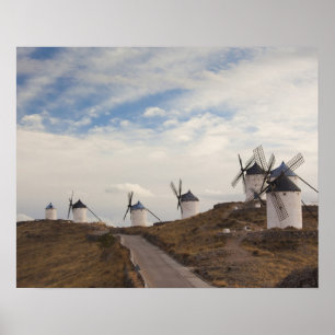 Consuegra, antique La Mancha windmills Poster