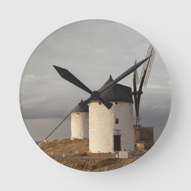 Consuegra, antique La Mancha windmills Round Clock (Front)