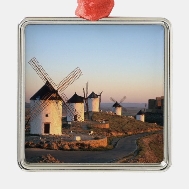 Consuegra, La Mancha, Spain, windmills Metal Tree Decoration (Front)