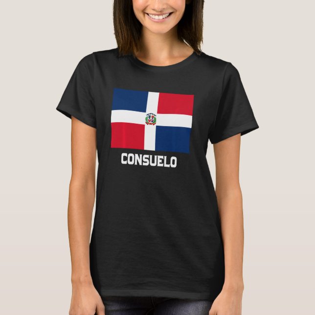 Consuelo Dominican Republic Flag Emblem Escudo Cre T-Shirt (Front)