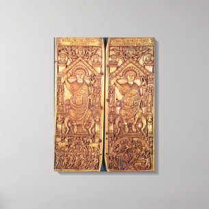 Consular diptych Anastasius  carved Canvas Print