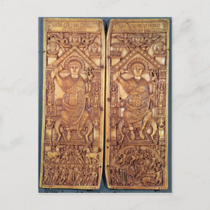 Consular diptych Anastasius  carved Postcard