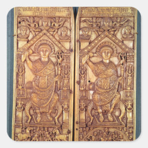 Consular diptych Anastasius  carved Square Sticker