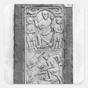 Consular diptych of Aetius, right hand panel Square Sticker