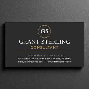 Consultant Black Gold Luxury Modern Elegant Business Card