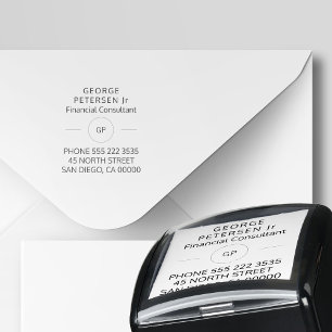 Consultant business corporate monogrammed self-inking stamp