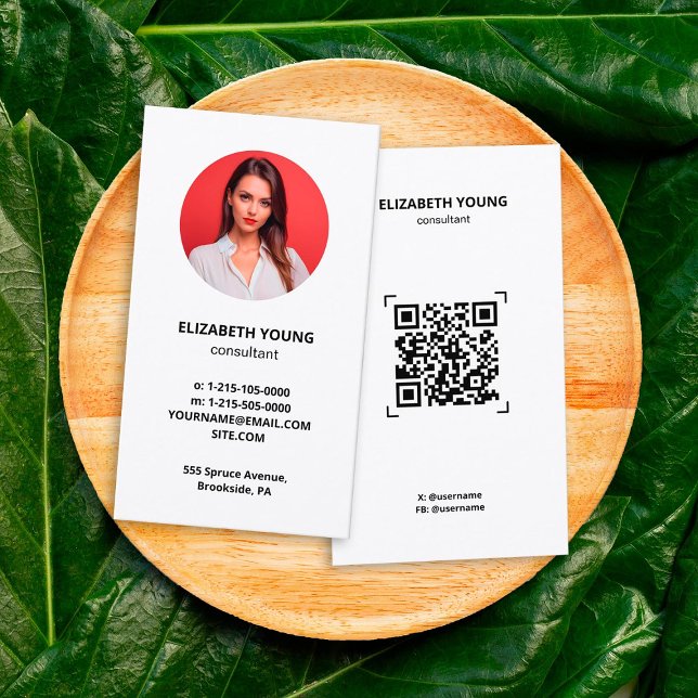 Consultant Custom Photo and QR Business Card (Consultant Custom Photo and QR Business Cards)